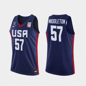 USA Khris Middleton 2019 FIBA Basketball World Cup Men's Navy Jersey