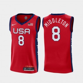 Khris Middleton #8 USA Basketball Red 2020 Summer Olympics Jersey