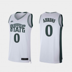 Kyle Ahrens College Baketball Michigan State Spartans #0 White Retro Limited Jersey