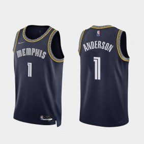 Kyle Anderson Memphis Grizzlies 75th Diamond Anniversary Jersey 2021-22 City Edition Navy