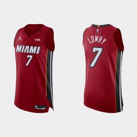 Miami Heat Kyle Lowry #7 2021/22 75th Anniversary Statement Red Authentic Jersey