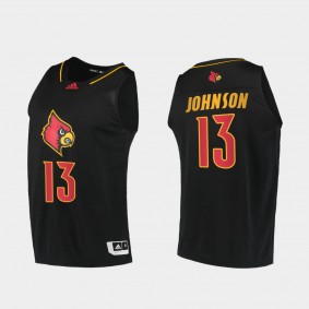 Louisville Cardinals David Johnson 2020-21 Alternate College Basketball Black Jersey