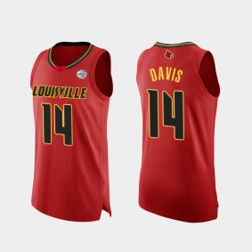 Louisville Cardinals Dre Davis 2020-21 College Basketball Authentic Red Jersey