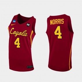 Braden Norris Loyola Chicago Ramblers 2021 March Madness Sweet 16 Home Maroon Jersey