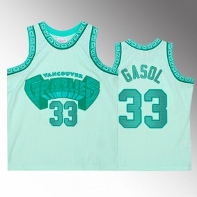 Marc Gasol Space Knit Jersey Memphis Grizzlies #33 Teal Hardwood Classics Men's Shirt