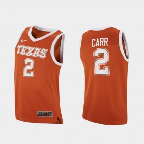 Marcus Carr Texas Longhorns #2 Orange College Basketball Jersey 2021 Top Transfers