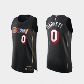 Heat #0 Marcus Garrett 75th Diamond Authentic Jersey 2021-22 City Edition Black mashed-up Uniform