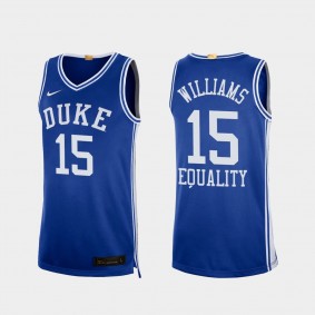 Mark Williams Duke Blue Devils 2020-21 Equality Social Justice Authentic Limited Blue Jersey