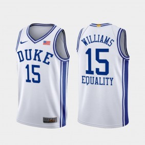Mark Williams Duke Blue Devils 2020-21 Equality BLM Social justice White Jersey