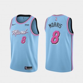 Heat #8 Markieff Morris 2021 Trade City Edition Blue Pink Jersey