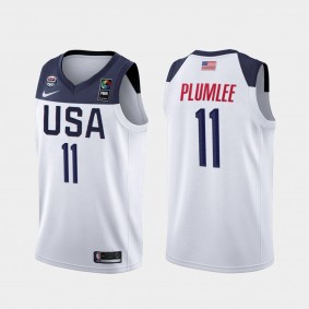 USA Mason Plumlee 2019 FIBA Basketball World Cup White Jersey