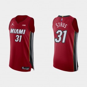 Miami Heat Max Strus #31 2021/22 75th Anniversary Statement Red Authentic Jersey
