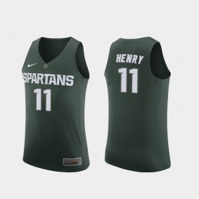 Aaron Henry Michigan State Spartans #11 Green Home College Basketball Jersey