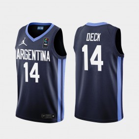 Men's Argentina #14 Gabriel Deck FIBA Basketball World Cup Jersey - Navy