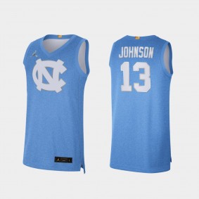 North Carolina Tar Heels Cameron Johnson College Basketball #13 Blue 100th Anniversary Rivalry Limited Jersey