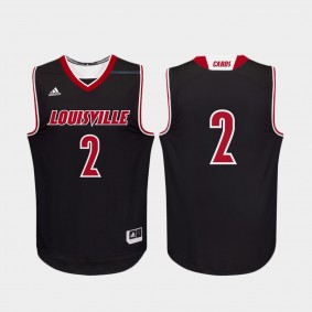 Louisville Cardinals #2 Black Replica College Basketball Jersey