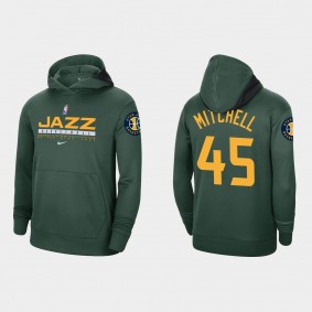 Donovan Mitchell #45 Utah Jazz Jazz Spotlight On Court Practice Performance Pullover Green Hoodie