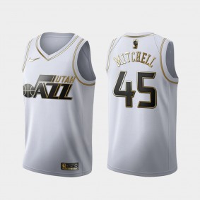 Utah Jazz Donovan Mitchell #45 Golden Edition White Jersey