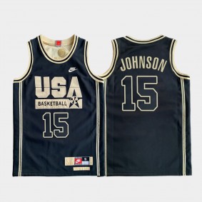 Men's USA #15 Magic Johnson Black 1992 Olympics Basketball Swingman Jersey
