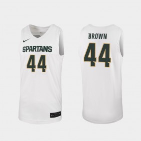 Gabe Brown Michigan State Spartans #44 White Replica College Basketball Jersey