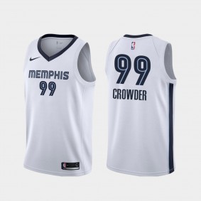 Men's Memphis Grizzlies #99 Jae Crowder 2019-20 Association Jersey - White