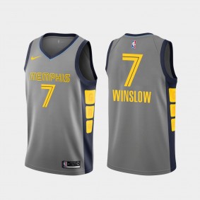 Men's Memphis Grizzlies #7 Justise Winslow City Jersey - Gray