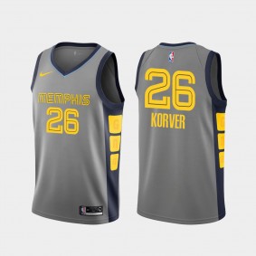 Men's Memphis Grizzlies #26 Kyle Korver 2019-20 City Jersey - Gray