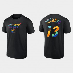 Miami Heat #13 Bam Adebayo Logo Pride Black Fanatics Branded T-shirt