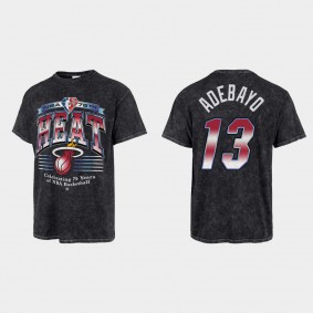 Heat Bam Adebayo NBA 75TH Black Vintage Tubular T-shirt