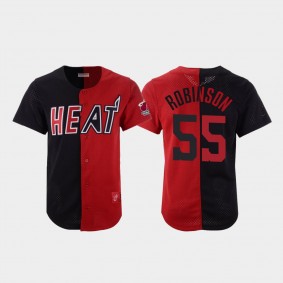 Heat Black Red Duncan Robinson #55 Split Mesh Button Jersey
