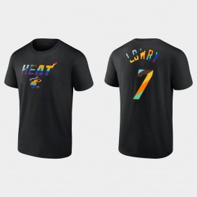 Miami Heat #7 Kyle Lowry Logo Pride Black Fanatics Branded T-shirt