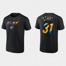 Miami Heat #31 Max Strus Logo Pride Black Fanatics Branded T-shirt