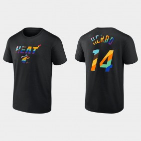 Miami Heat #14 Tyler Herro Logo Pride Black Fanatics Branded T-shirt