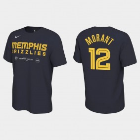 Men's Grizzlies 2022 NBA Playoffs Ja Morant T-shirt Navy