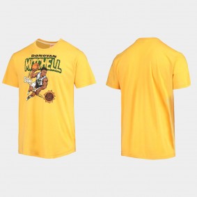 Utah Jazz Donovan Mitchell #45 Homage Gold Player Comic Book T-Shirt