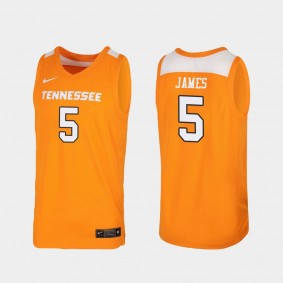 Josiah-Jordan James Tennessee Volunteers #5 Tennessee Orange Replica College Basketball Jersey