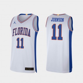 Keyontae Johnson Florida Gators #11 White Retro Limited College Baketball Jersey