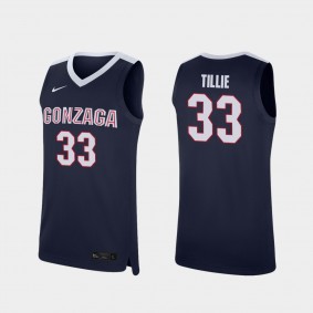Killian Tillie Gonzaga Bulldogs #33 Navy Replica College Basketball Jersey