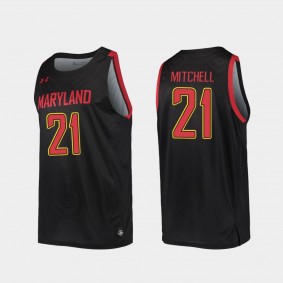 Makhel Mitchell Maryland Terrapins #22 Black Replica College Basketball Jersey