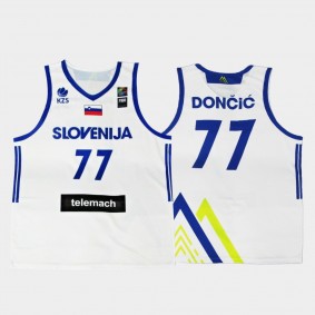 Slovenia #77 Luka Doncic FIBA Olympic Jersey - White