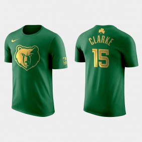 Memphis Grizzlies #15 Brandon Clarke 2020 St. Patrick's Day Green T-shirt Golden Limited