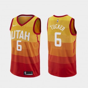 Utah Jazz #6 Rayjon Tucker City Edition Swingman Jersey - Orange