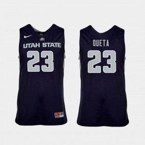 Neemias Queta Utah State Aggies #23 Navy Blue Replica College Basketball Jersey