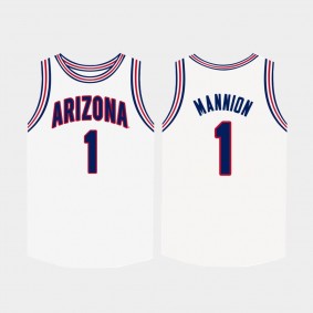 Nico Mannion Arizona Wildcats #1 White College Basketball Jersey