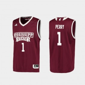 Reggie Perry Mississippi State Bulldogs #1 Maroon Replica College Basketball Jersey