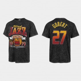 75th City Utah Jazz Rudy Gobert Mineral Wash Vintage Tubular Black T-shirt