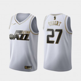 Utah Jazz Rudy Gobert #27 Golden Edition White Jersey