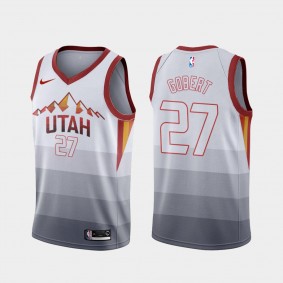 Utah Jazz Rudy Gobert Throwback White #27 Jersey