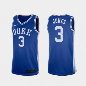 Tre Jones Duke Blue Devils #3 Royal Alumni Limited College Basketball Jersey
