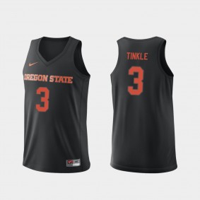 Tres Tinkle Oregon State Beavers #3 Black Replica College Basketball Jersey